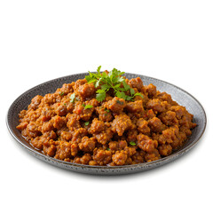 Spiced minced meat curry (keema) cooked with rich Indian flavors, tender texture, and aromatic spices,