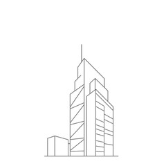 Line Drawing of Modern City Skyscraper