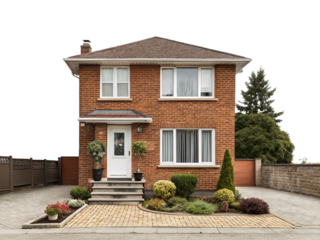 Modern house isolated on transparent background.