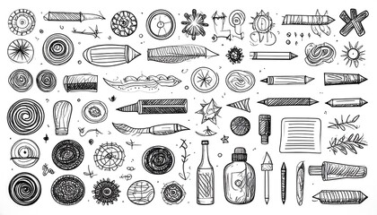 Hand-drawn art supplies