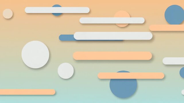 Trendy abstract background with rounded shapes in pastel colors, presenting a calm, minimalistic and elegant design perfect for modern presentations and creative projects