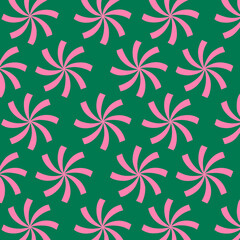 seamless pink floral pattern with green background