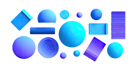 Abstract geometric shapes in shades of blue (1)
