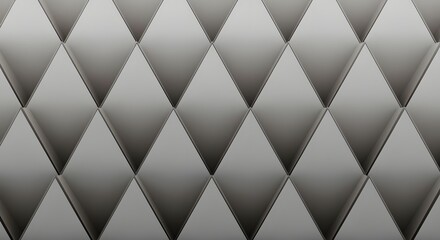 Fototapeta premium A modern and elegant seamless background featuring a sophisticated grey diamond-quilted pattern with embossed geometric shapes, creating a luxurious and textured visual effect.