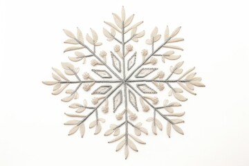 Embroidery of snowflake white leaf celebration.