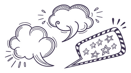 Comic Speech Bubbles Vector Set – Hand-Drawn Cartoon Dialog Balloons