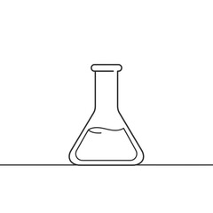 Simple Line Drawing of Erlenmeyer Flask
