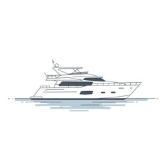 White Luxury Motor Yacht on Calm Water