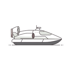 White Hovercraft Illustration Side View