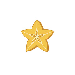 Yellow Starfruit Slice Illustration