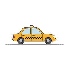 Yellow Taxi Cab Icon Illustration