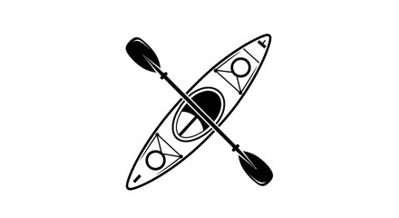 kayak, paddle, canoe, boat, water, sport, adventure, rowing, travel, outdoor, activity, recreation, river, lake, sea, ocean, vessel, equipment, ride, floating, silhouette, vector, icon, outline, clipa