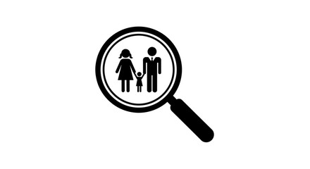 family, search, magnifying, glass, parent, child, people, human, relationship, bond, care, father, daughter, motherhood, fatherhood, parenting, guardianship, adoption, protection, connection, silhouet