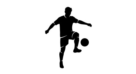 soccer, football, player, athlete, kick, sport, game, competition, match, striker, forward, midfielder, defender, goalkeeper, dribble, shoot, pass, goal, training, practice, silhouette, action, motion