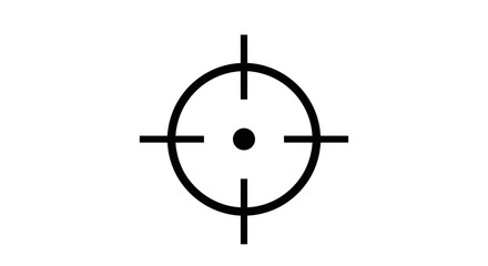 target, crosshair, aim, focus, bullseye, accuracy, scope, shooting, weapon, sight, goal, hunting, sniper, archery, precision, firearm, mark, objective, point, symbol, vector, icon, silhouette, clipart
