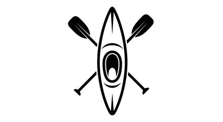 kayak, paddle, canoe, boat, water, sport, adventure, rowing, travel, outdoor, activity, recreation, river, lake, sea, ocean, vessel, equipment, ride, floating, silhouette, vector, icon, outline, clipa