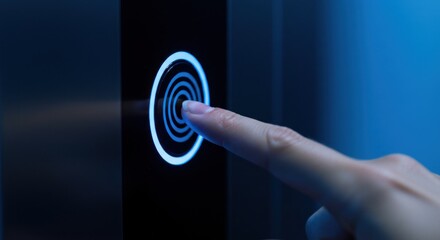 Hand pressing elevator button