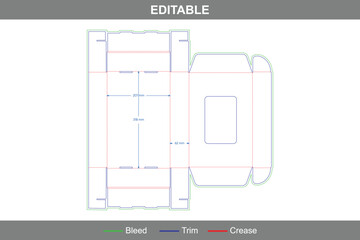 Mailer box with hook dieline template, custom dimensions folding carton packaging structure for retail display and shipping packaging including detailed die line © Kazi Md. Nurul Islam