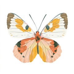 Fototapeta premium Aesthetic butterfly in boho invertebrate appliance animal.