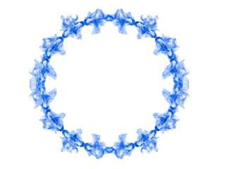 Blue floral wreath circular frame watercolor style delicate petals decorative border elegant design isolated on transparent background artistic soft romantic suitable for invitations