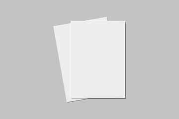 Realistic blank A4 flyer illustration for mockup