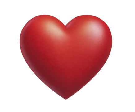 Glowing Red Heart Symbol on a White Background for Health or Love