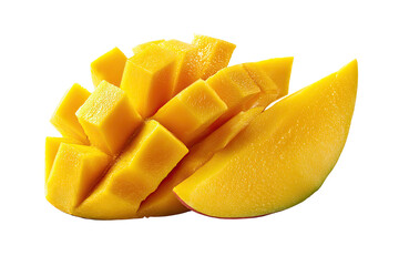 Close-up of diced mango segments