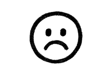 Fototapeta premium Hand-Drawn Charcoal Sad Face Raw Minimalist Sketch