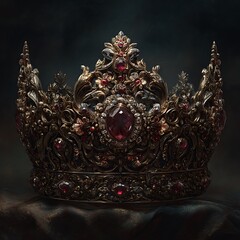 Obraz na płótnie Canvas golden crown on red background