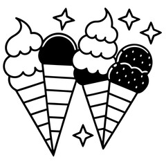 Whimsical Ice Cream Cones with Stars