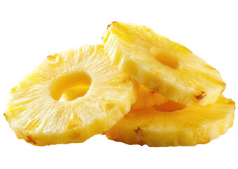 Three pineapple rings stacked, close-up