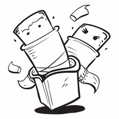 Book and pencils illustration