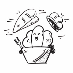 Happy Hot Dog Food Doodle