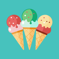 Colorful Ice Cream Cones
