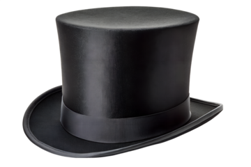 Black top hat isolated on white background