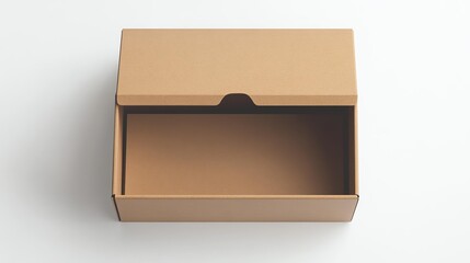 A mockup of a branded shoe storage box on a white background