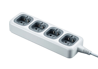 Fototapeta premium White electrical extension block with three outlets