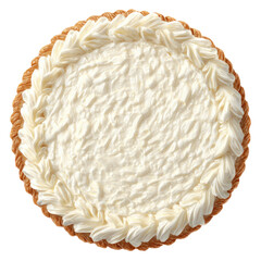 Round pie with a creamy, textured topping