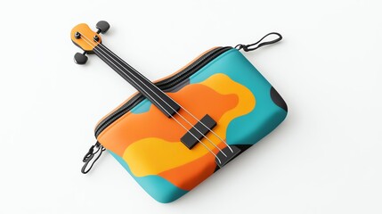 Fototapeta premium A mockup of a branded music accessory pouch on a white background