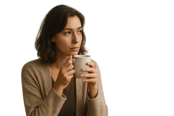 young woman drinking coffee