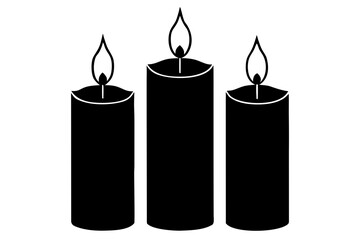 Three Candles Icon – Symbol of Light, Celebration, and Spiritual Ritual