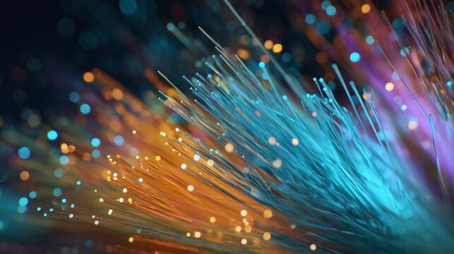 Modern data center corridor with glowing blue server racks and ceiling lights - Powered by Adobe