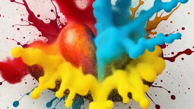 Abstract Colorful Food Ink Artistic Spread Explode