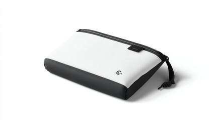 A mockup of a branded music accessory pouch on a white background