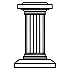 Classical greek column illustration with architectural design