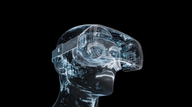 Futuristic artificial intelligence brain concept with circuitry and glowing blue tones