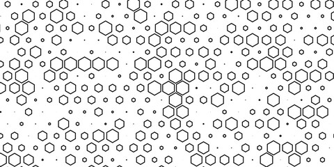 Seamless Abstract Gray Hexagon Pattern Vector Design on a Clean White Background for Modern Geometric Textures, Wallpapers, and Digital Graphics.