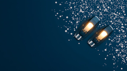 Illuminated Shoes with Sparkling Effects on Dark Background