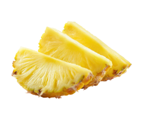 Three slices of ripe pineapple (3)