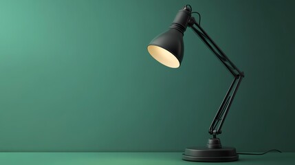 A realistic mockup of a branded desk lamp on a green background
